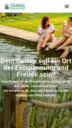 Vorschau der mobilen Webseite www.zangl-gartengestaltung.at, Helmut Zangl, Gartengestaltung