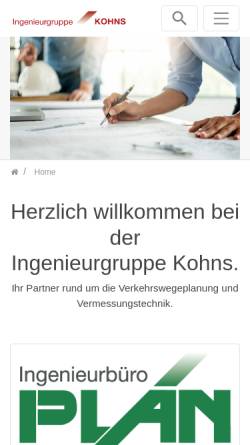 Vorschau der mobilen Webseite ing-kohns.de, Kohns Plan GmbH