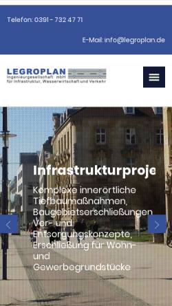 Vorschau der mobilen Webseite www.legroplan.de, Legroplan Ingenieurgesellschaft mbH