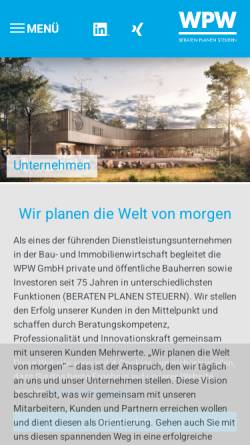 Vorschau der mobilen Webseite www.wpw.de, WPW Ingenieure GmbH