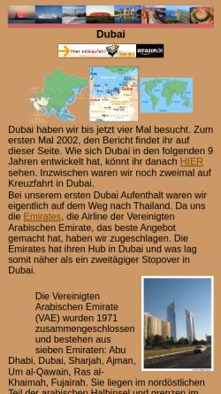 Vorschau der mobilen Webseite www.arizonas-world.de, Stoppover Dubai [Holger Quast]