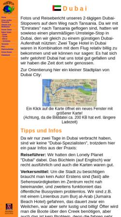 Vorschau der mobilen Webseite www.traumtrips.de, Traumtrips Dubai [Mario Reindl]