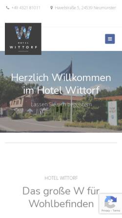 Vorschau der mobilen Webseite www.hotel-wittorf.de, Hotel und Restaurant Wittorf