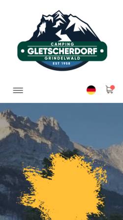 Vorschau der mobilen Webseite gletscherdorf.ch, Camping Gletscherdorf