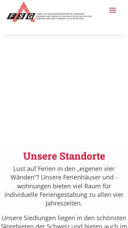 Vorschau der mobilen Webseite www.fsg-ferien.ch, Ferien- und Skihausgenossenschaft