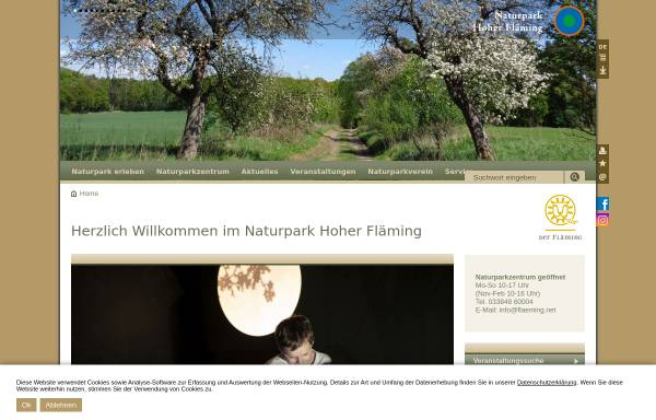 Vorschau von www.flaeming.net, Naturpark Hoher Fläming