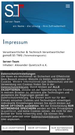 Vorschau der mobilen Webseite www.server-team.de, Server-Team Dresden - Alexander Quietzsch
