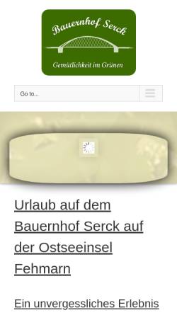 Vorschau der mobilen Webseite www.bauernhof-serck.de, Bauernhof Serck