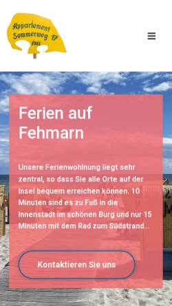 Vorschau der mobilen Webseite www.ferienwohnung-fehmarn-luethje.de, Julia Luethje