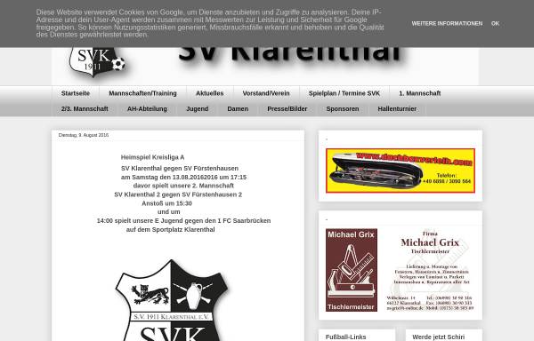 Vorschau von sv-klarenthal.blogspot.de, SV Klarenthal 1911 e.V.