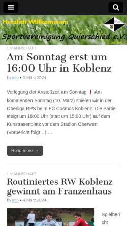 Vorschau der mobilen Webseite www.spvgg-quierschied.de, SV Spielvereinigung Quierschied