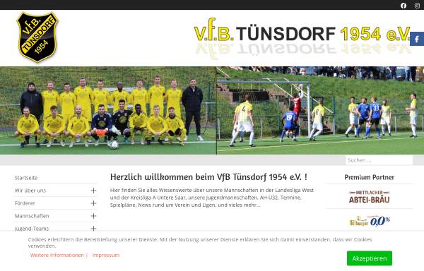 Vorschau von www.vfb-tuensdorf.de, VfB Tünsdorf e.V.