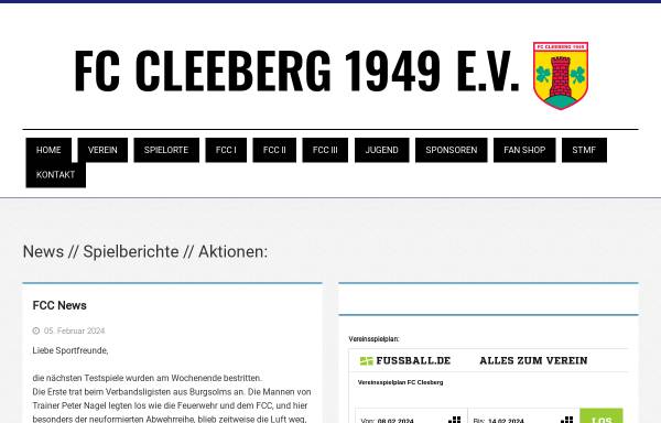 Vorschau von www.fccleeberg.de, FC Cleeberg 1949 e.V.