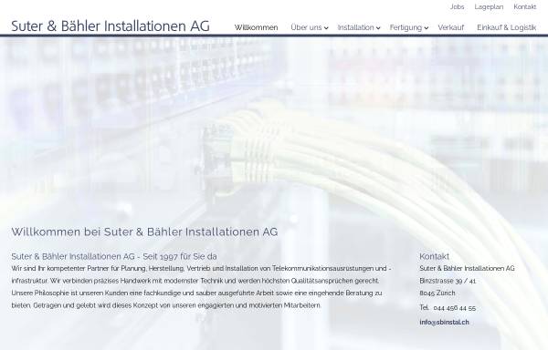 Vorschau von www.sbinstal.ch, Suter & Bähler Installationen AG