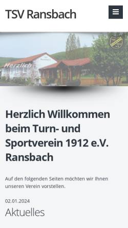 Vorschau der mobilen Webseite www.tsv-ransbach.de, TSV Ransbach