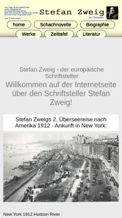 Vorschau der mobilen Webseite www.stefanzweig.de, Stefan Zweig