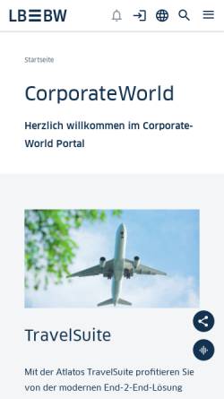 Vorschau der mobilen Webseite www.corporateworld.biz, CorporateWorld
