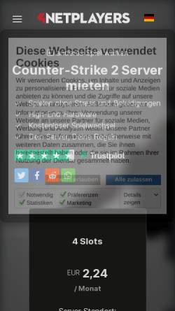Vorschau der mobilen Webseite www.4players.de, CounterStrike.de