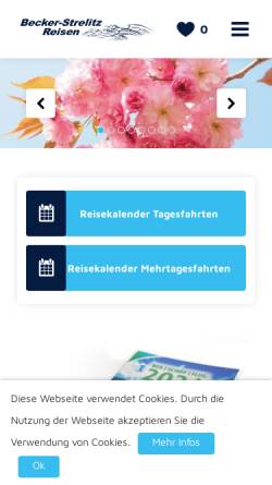 Vorschau der mobilen Webseite www.becker-strelitz-reisen.de, Becker-Strelitz Reisen GmbH