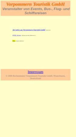 Vorschau der mobilen Webseite www.vorpommerntouristik.de, Vorpommern-Touristik GmbH i. G.