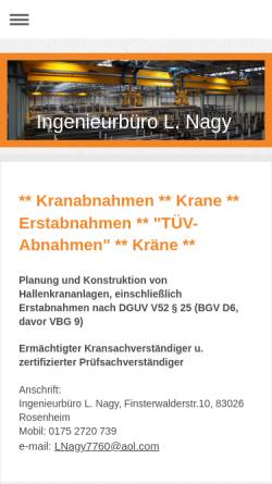 Vorschau der mobilen Webseite www.ingenieurbuero-nagy.de, Ingenieurbüro L. Nagy