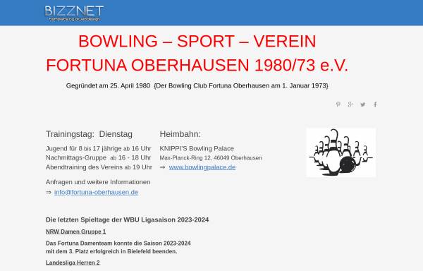 Vorschau von www.fortuna-oberhausen.de, BSV Fortuna Oberhausen e.V.
