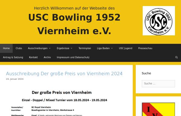 Vorschau von www.usc-bowling-viernheim.eu, USC Bowling 1952 Viernheim e.V.