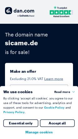 Vorschau der mobilen Webseite www.sicame.de, Sicame Büromöbel Werksvertretung