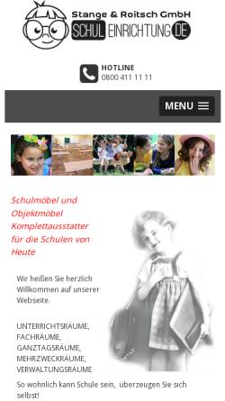 Vorschau der mobilen Webseite www.schuleinrichtung.de, Stange & Roitsch Schulmöbel GmbH