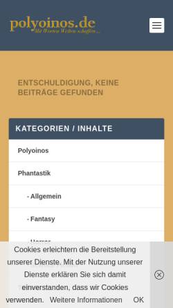 Vorschau der mobilen Webseite www.polyoinos.de, Frank Weinreichs Tolkien Seite