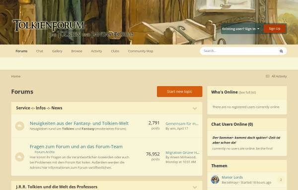 Vorschau von www.tolkienforum.de, Tolkienforum.de