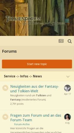 Vorschau der mobilen Webseite www.tolkienforum.de, Tolkienforum.de