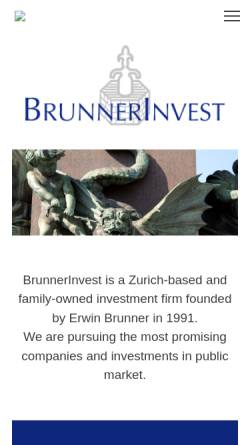 Vorschau der mobilen Webseite www.brunnerinvest.ch, BrunnerInvest AG