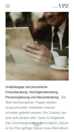 Vorschau der mobilen Webseite vpz.ch, VPZ AG Vermögensplanungs-Zentrum