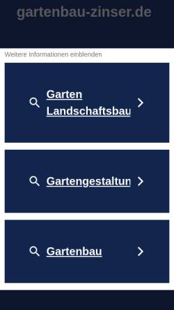 Vorschau der mobilen Webseite www.gartenbau-zinser.de, Garten- & Pflastergestaltung Zinser