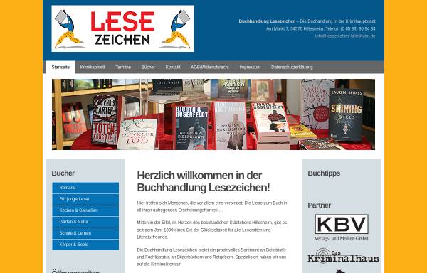 Vorschau von www.lesezeichen-hillesheim.de, Buchhandlung Lesezeichen