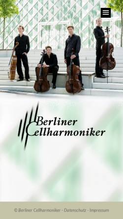 Vorschau der mobilen Webseite www.berliner-cellharmoniker.de, Berliner Cellharmoniker