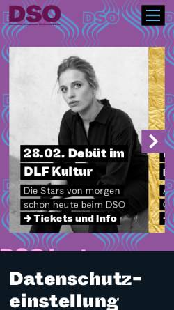 Vorschau der mobilen Webseite dso-berlin.de, Deutsches Symphonie-Orchester Berlin