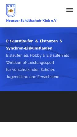 Vorschau der mobilen Webseite www.neusser-sk.de, Neusser Schlittschuh-Klub e.V. (NSK)