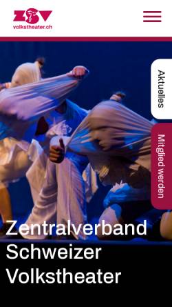 Vorschau der mobilen Webseite www.volkstheater.ch, Zentralverband Schweizer Volkstheater - ZSV