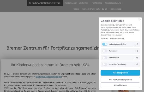 Vorschau von www.icsi.de, Bremer Zentrum für Fortpflanzungsmedizin