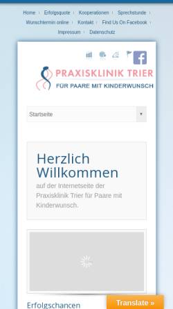 Vorschau der mobilen Webseite kinderwunsch-trier.de, Kinderwunsch Praxisklinik Trier