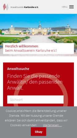 Vorschau der mobilen Webseite www.anwaltsverein-karlsruhe.de, Anwaltsverein Karlsruhe e.V.