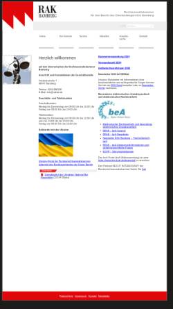 Vorschau der mobilen Webseite www.rakba.de, Rechtsanwaltskammer Bamberg