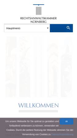 Vorschau der mobilen Webseite www.rak-nbg.de, Rechtsanwaltskammer Nürnberg