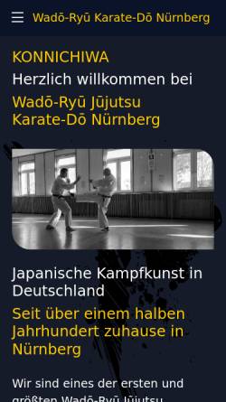 Vorschau der mobilen Webseite wadoryu.de, Karate Zentrum im SV 1873 Nürnberg Süd