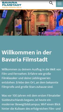 Vorschau der mobilen Webseite www.bavaria-filmtour.de, Bavaria Filmtour