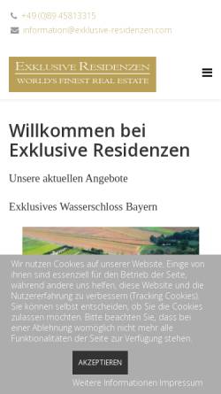 Vorschau der mobilen Webseite exklusive-residenzen.de, Internationale Immobilien René Rygol-Thomas Lorenz & Partner GbR