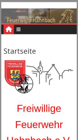 Vorschau der mobilen Webseite www.feuerwehr-hahnbach.de, Freiwillige Feuerwehr Hahnbach