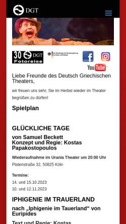 Vorschau der mobilen Webseite www.dgt-koeln.de, Köln, Deutsch Griechisches Theater (D. G. T.)